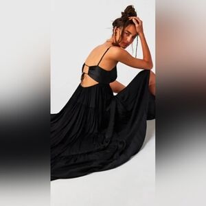 Free People Black Open Back Dress